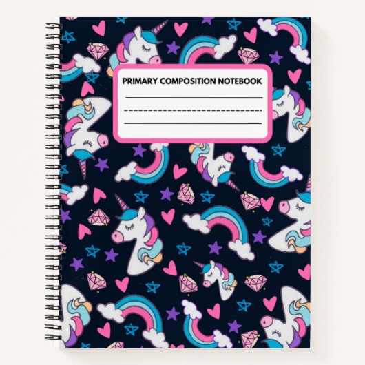 Unicorn Rainbow Notitieboek primaire samenstelling (Voorkant)