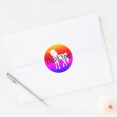 Unicorn Rainbow Ombre Bedankt Ronde Sticker (Envelop)