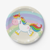 Unicorn Rainbow Papieren Bordje (Voorkant)