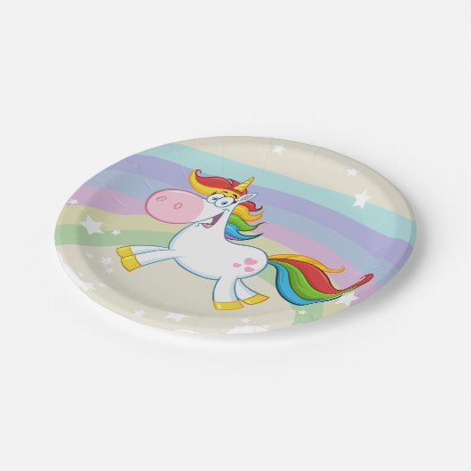 Unicorn Rainbow Papieren Bordje (Gekanteld)