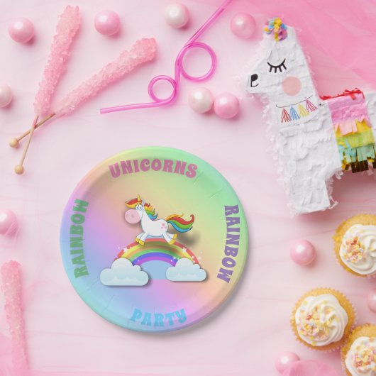 Unicorn Rainbow Party Bord (Feest)