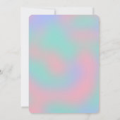 Unicorn Rainbow Pastel Birthday Uitnodiging (Achterkant)