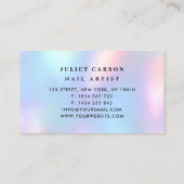 Unicorn Rainbow Pastel Holographic Logo Visitekaartje (Achterkant)