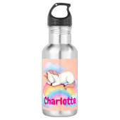 Unicorn & Rainbow, Personalized Water Bottle Waterfles (Voorkant)