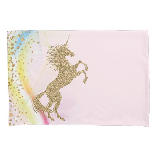 Unicorn Rainbow Pillowcases Kussensloop (Voorkant)