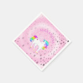 Unicorn Rainbow Pink Cute Birthday Servet (Hoek)