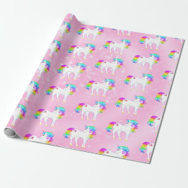 Unicorn Rainbow Pink Cute Cadeaupapier