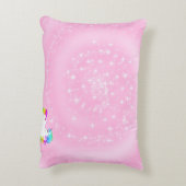 Unicorn Rainbow Pink Cute Gepersonaliseerd Accent Kussen (Achterkant (Verticaal))