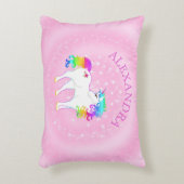 Unicorn Rainbow Pink Cute Gepersonaliseerd Accent Kussen (Voorkant(Verticaal))