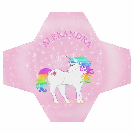 Unicorn Rainbow Pink Cute Personal Voetbal (Enkel)