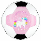 Unicorn Rainbow Pink Cute Personal Voetbal (Voorkant)