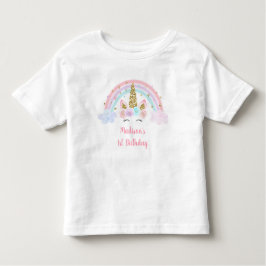 Unicorn Rainbow Pink Gold 1e verjaardag Kinder Shirts