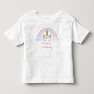 Unicorn Rainbow Pink Gold 1e verjaardag Kinder Shirts