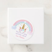 Unicorn Rainbow Pink Gold Birthday Bedankjes Labels (In situ)