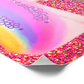 Unicorn Rainbow Pink Gold Glitter Sparkle Girls Poster (Hoek)