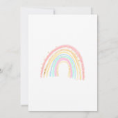 Unicorn Rainbow Pink Gold Sparthday Kaart (Achterkant)