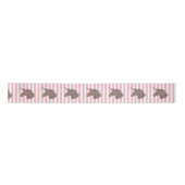 Unicorn Rainbow Pink Stripe Ribbon Satijnen Lint (Voorkant)