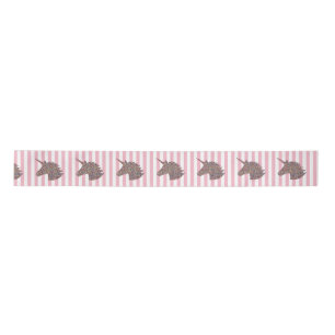 Unicorn Rainbow Pink Stripe Ribbon Satijnen Lint
