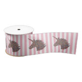 Unicorn Rainbow Pink Stripe Ribbon Satijnen Lint (Spoel)