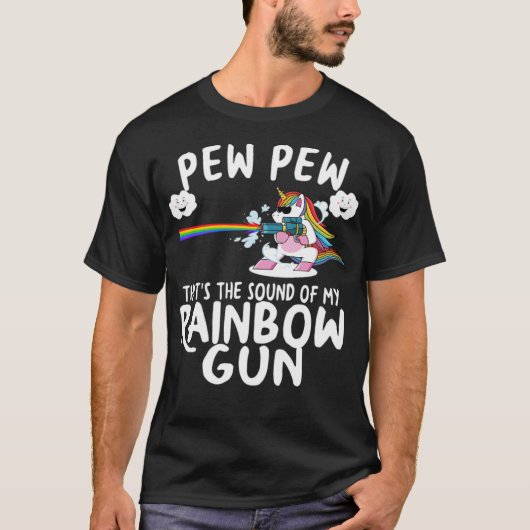 Unicorn Rainbow Pistool dansfee T-shirt (Voorkant)