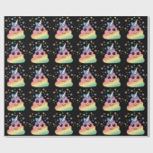 Unicorn Rainbow Poop Emoji Kawaii Cadeaupapier (Vlak)