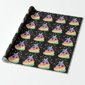 Unicorn Rainbow Poop Emoji Kawaii Cadeaupapier (Uitgerold)