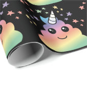 Unicorn Rainbow Poop Emoji Kawaii Cadeaupapier (Rol Hoek)