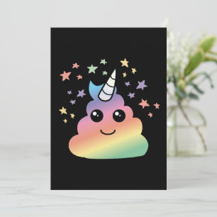 Unicorn Rainbow Poop Emoji Kawaii Feestdagenkaart