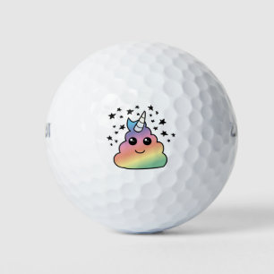 Unicorn Rainbow Poop Emoji Kawaii Golfballen