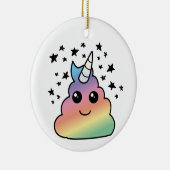 Unicorn Rainbow Poop Emoji Kawaii Keramisch Ornament (Rechts)