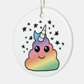 Unicorn Rainbow Poop Emoji Kawaii Keramisch Ornament (Links)