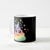 Unicorn Rainbow Poop Emoji Kawaii Koffiemok (Voorkant links)