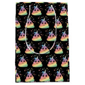 Unicorn Rainbow Poop Emoji Kawaii Medium Cadeauzakje (Voorkant)