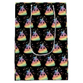 Unicorn Rainbow Poop Emoji Kawaii Medium Cadeauzakje (Achterkant)