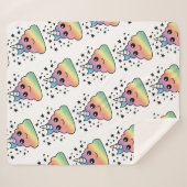 Unicorn Rainbow Poop Emoji Kawaii Sherpa Deken (Voorkant (horizontaal))