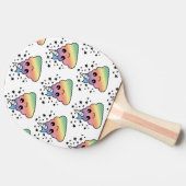 Unicorn Rainbow Poop Emoji Kawaii Tafeltennisbatje (Zijkant)