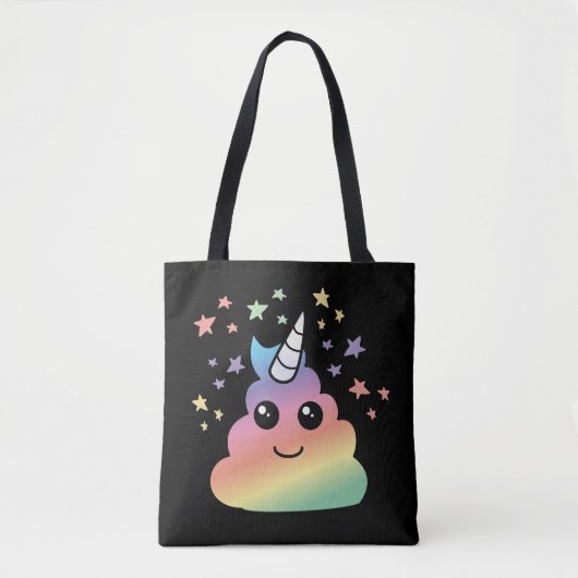 Unicorn Rainbow Poop Emoji Kawaii Tote Bag (Voorkant)