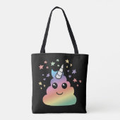 Unicorn Rainbow Poop Emoji Kawaii Tote Bag (Achterkant)