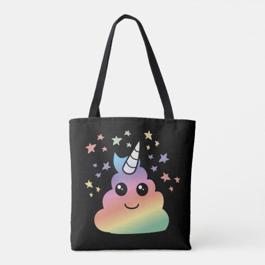 Unicorn Rainbow Poop Emoji Kawaii Tote Bag (Achterkant)