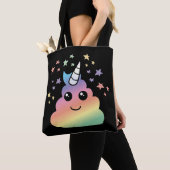 Unicorn Rainbow Poop Emoji Kawaii Tote Bag (Dichtbij)