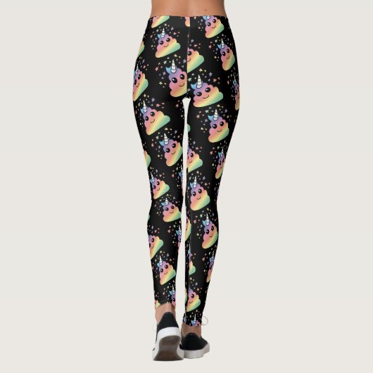 Unicorn Rainbow Poop Emoji Leggings (Achterkant)