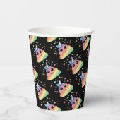 Unicorn Rainbow Poop Emoji Papieren Bekers (Achterkant)