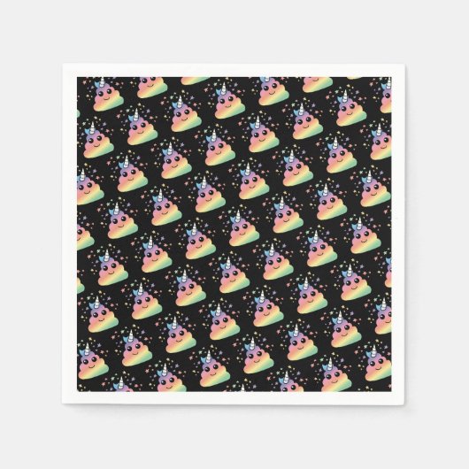 Unicorn Rainbow Poop Emoji Servet (Voorkant)