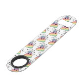 Unicorn Rainbow Poop Emoji Speed Flessenopener (Voorkant Gekanteld)