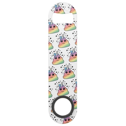 Unicorn Rainbow Poop Emoji Speed Flessenopener (Achterkant)