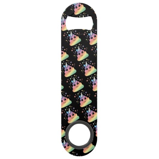 Unicorn Rainbow Poop Emoji Speed Flessenopener (Voorkant)