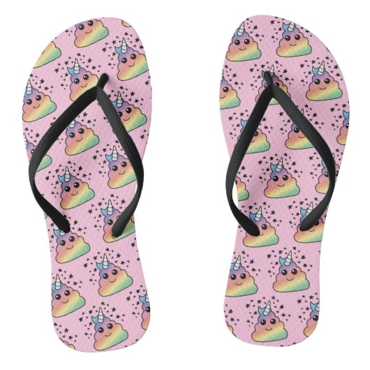 Unicorn Rainbow Poop Emoji Teenslippers (Voetbed)