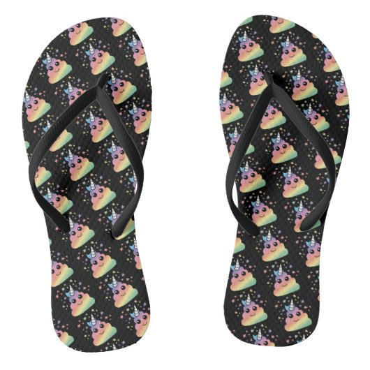 Unicorn Rainbow Poop Emoji Teenslippers (Voetbed)