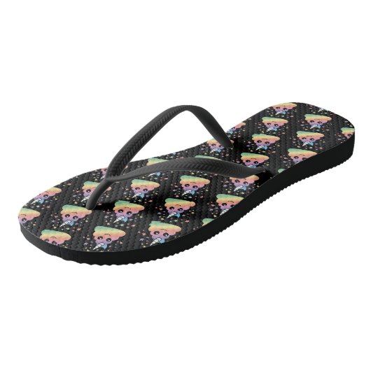 Unicorn Rainbow Poop Emoji Teenslippers (Schuin)
