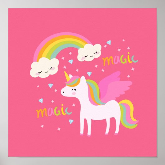 Unicorn Rainbow Poster (Voorkant)